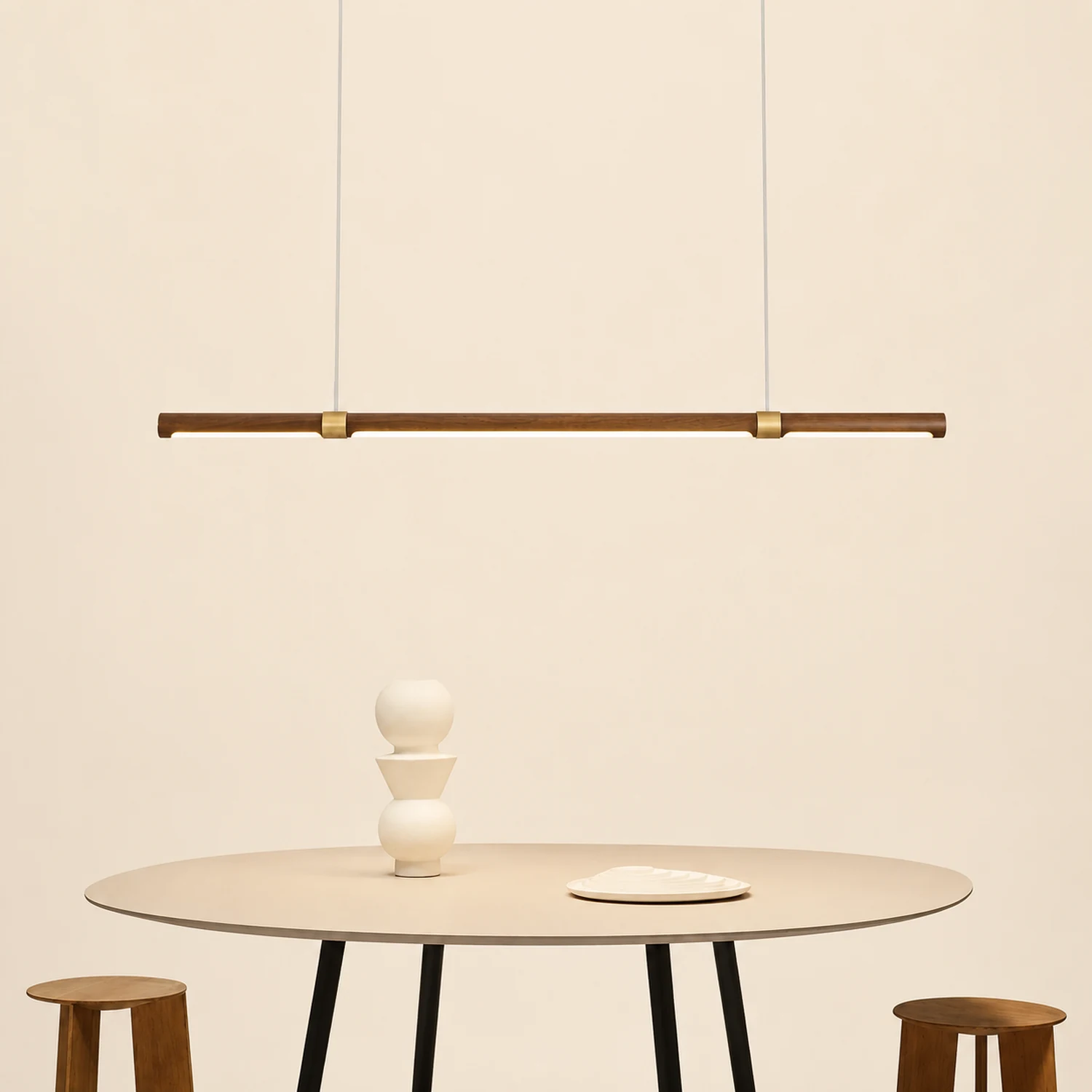Ozawa Modern Minimalist Pendant Light, Metal Water Transfer Wood - Lumpaz