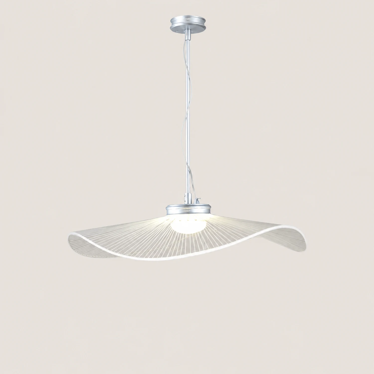 Carins Designer Lotus Leaf Shaped Metal Pendant Light,White - Lumpaz