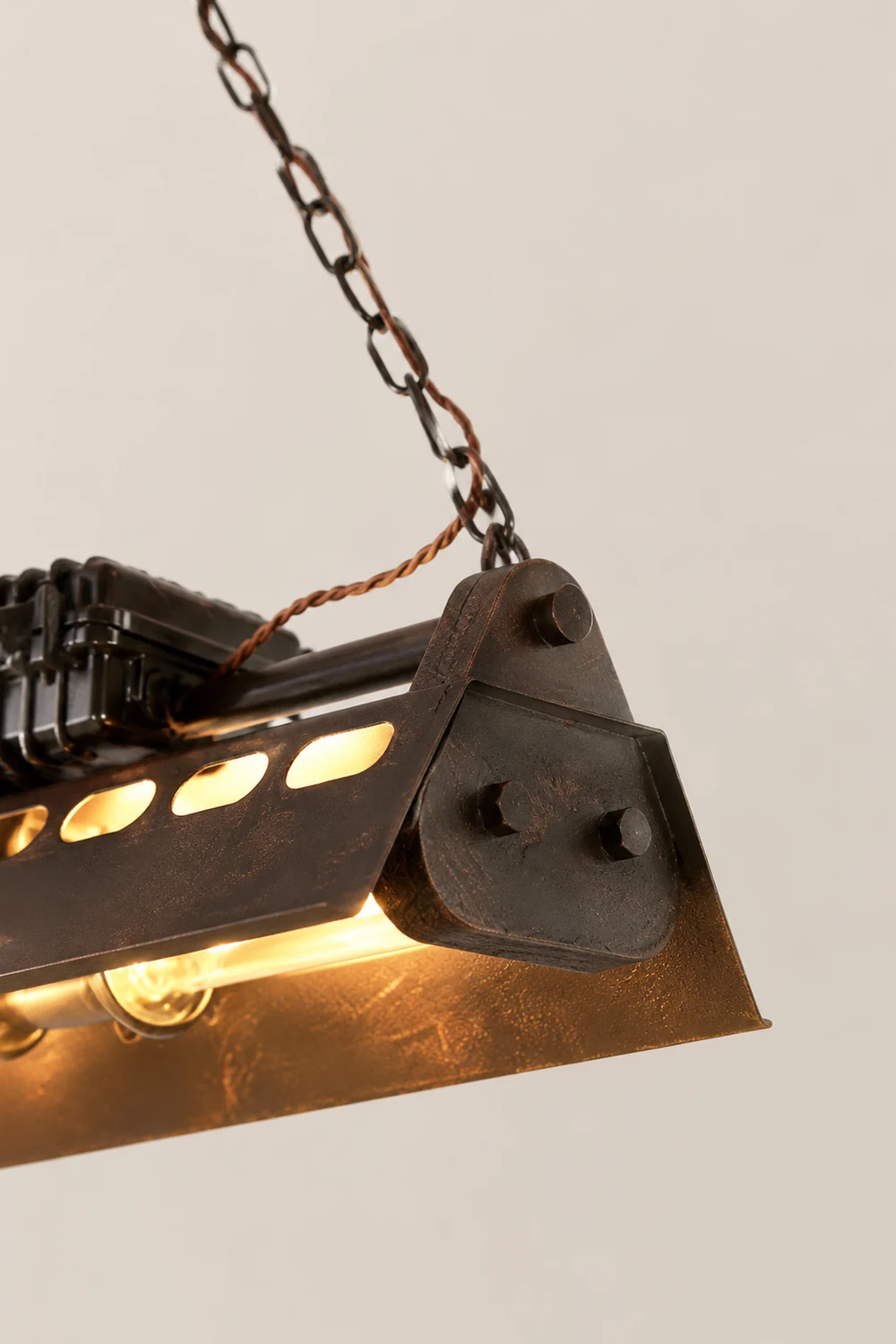 Cooley Industrial Metal Pendant Light Restaurant, Rust - Lumpaz