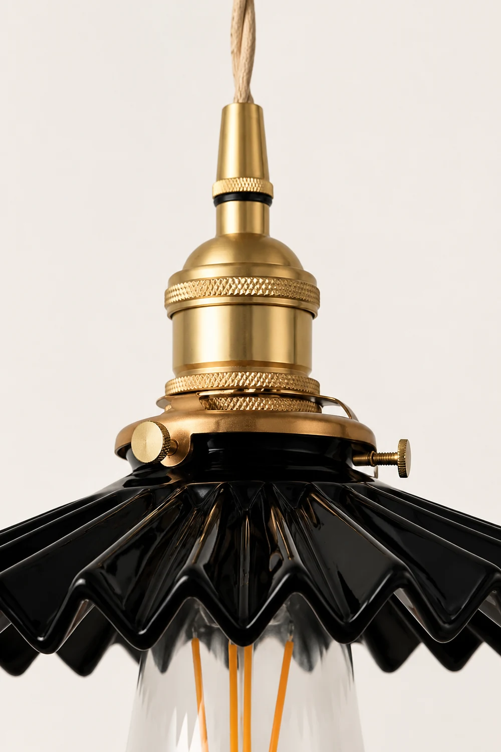 Alessio Industrial Vintage Rustic Metal Pendant Light, Black/White - Lumpaz