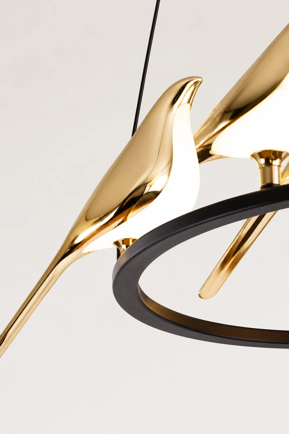 Alice Art Deco Modern Bird Pendant Light, 3/6/9 Heads, Gold - Lumpaz