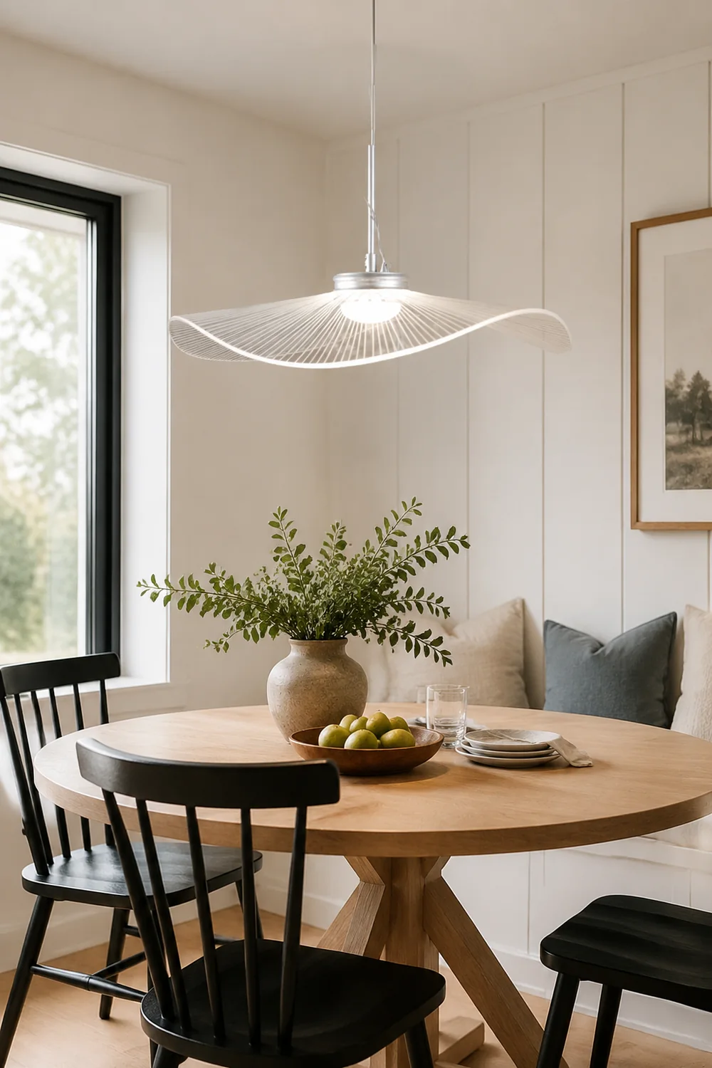 Carins Designer Lotus Leaf Shaped Metal Pendant Light,White - Lumpaz