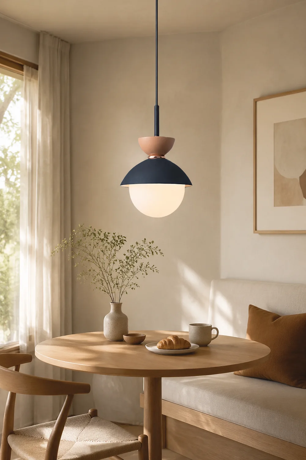 Morandi Nordic Minimalist Globe Pendant Light, Pink/Gray/Light Blue/Navy - Lumpaz