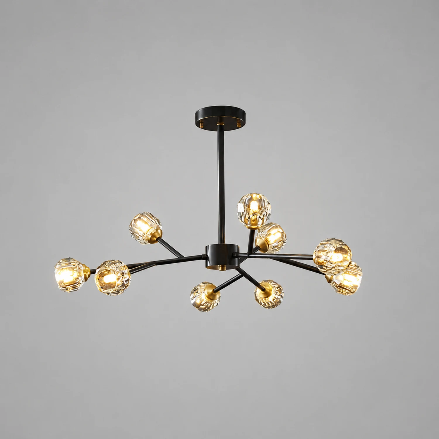 Valentina Modern Blown Metal Pendant Light, Gold - Lumpaz