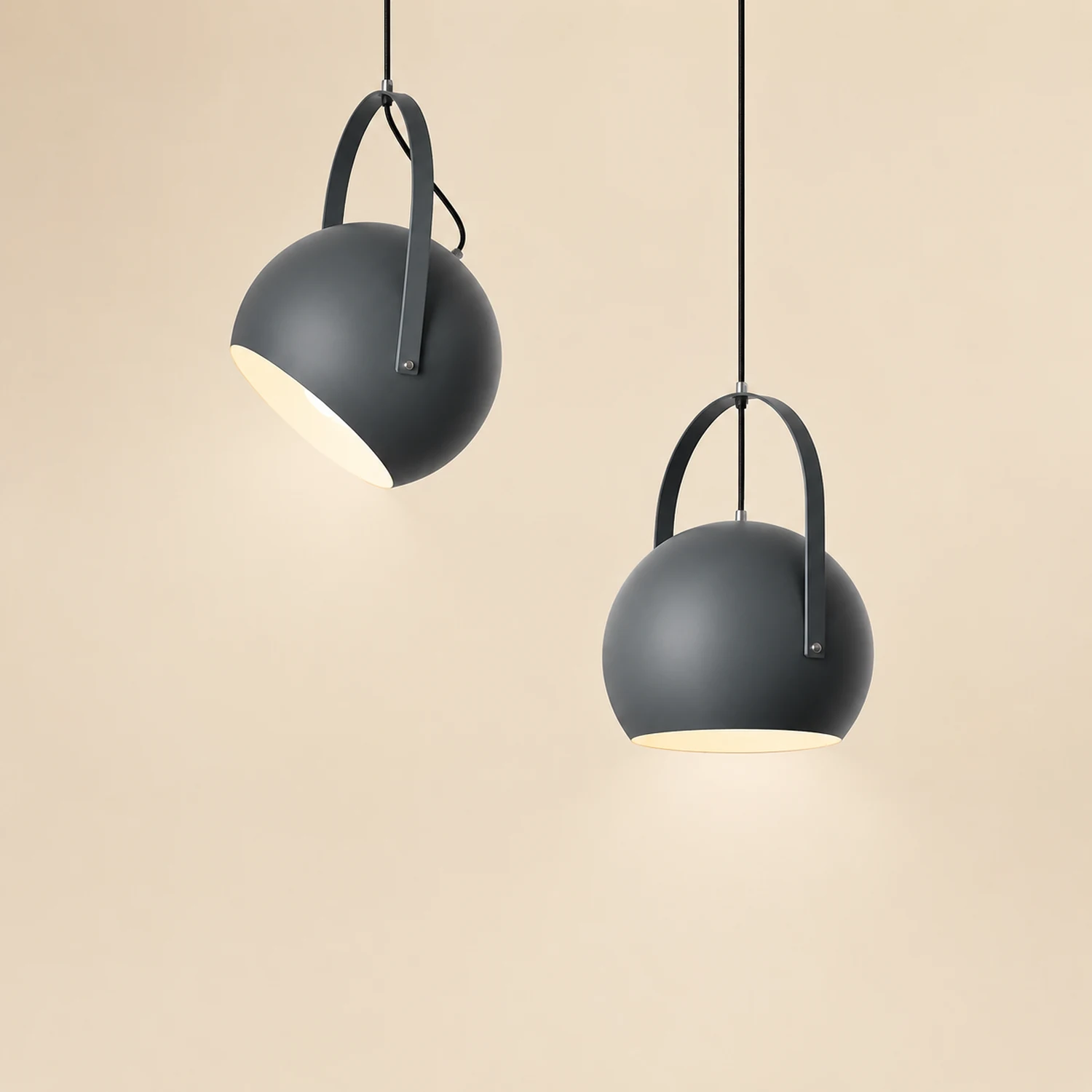 Morandi Colorful Art Deco Pendant Light, Spherical, Metal, Bedroom - Lumpaz