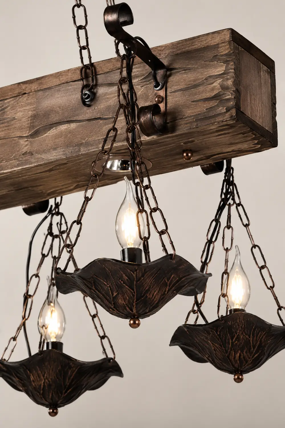 Austin Industrial Metal/Wood Pendant Light, Bronze - Lumpaz