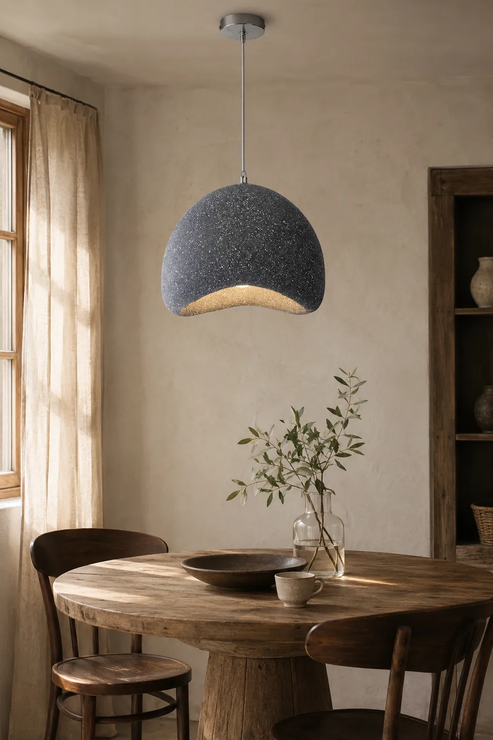 Byers Wabi Sabi Bread Shape Resin Pendant Light,  2 Color - Lumpaz