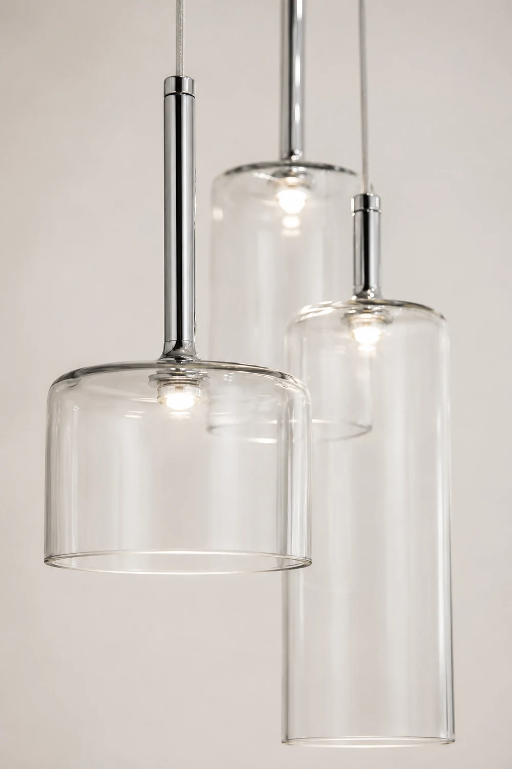Kristy Modern Geometric Cluster Glass Pendant Light, Clear - Lumpaz