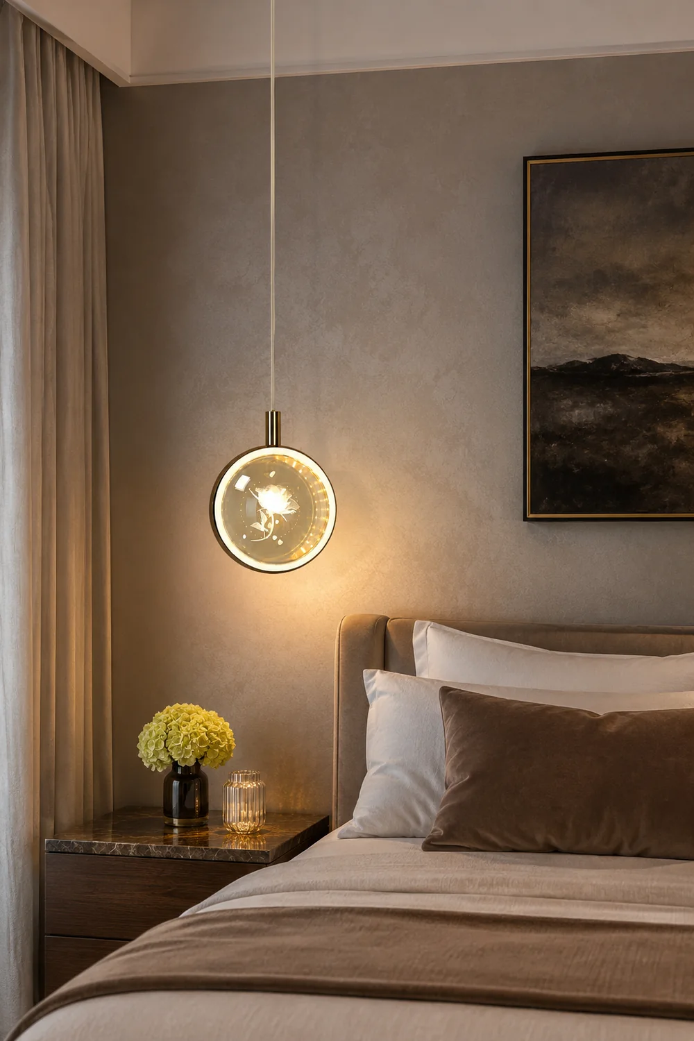 Kady Modern LED Pendant Light Crystal/Metal Living Room/Bedroom - Lumpaz