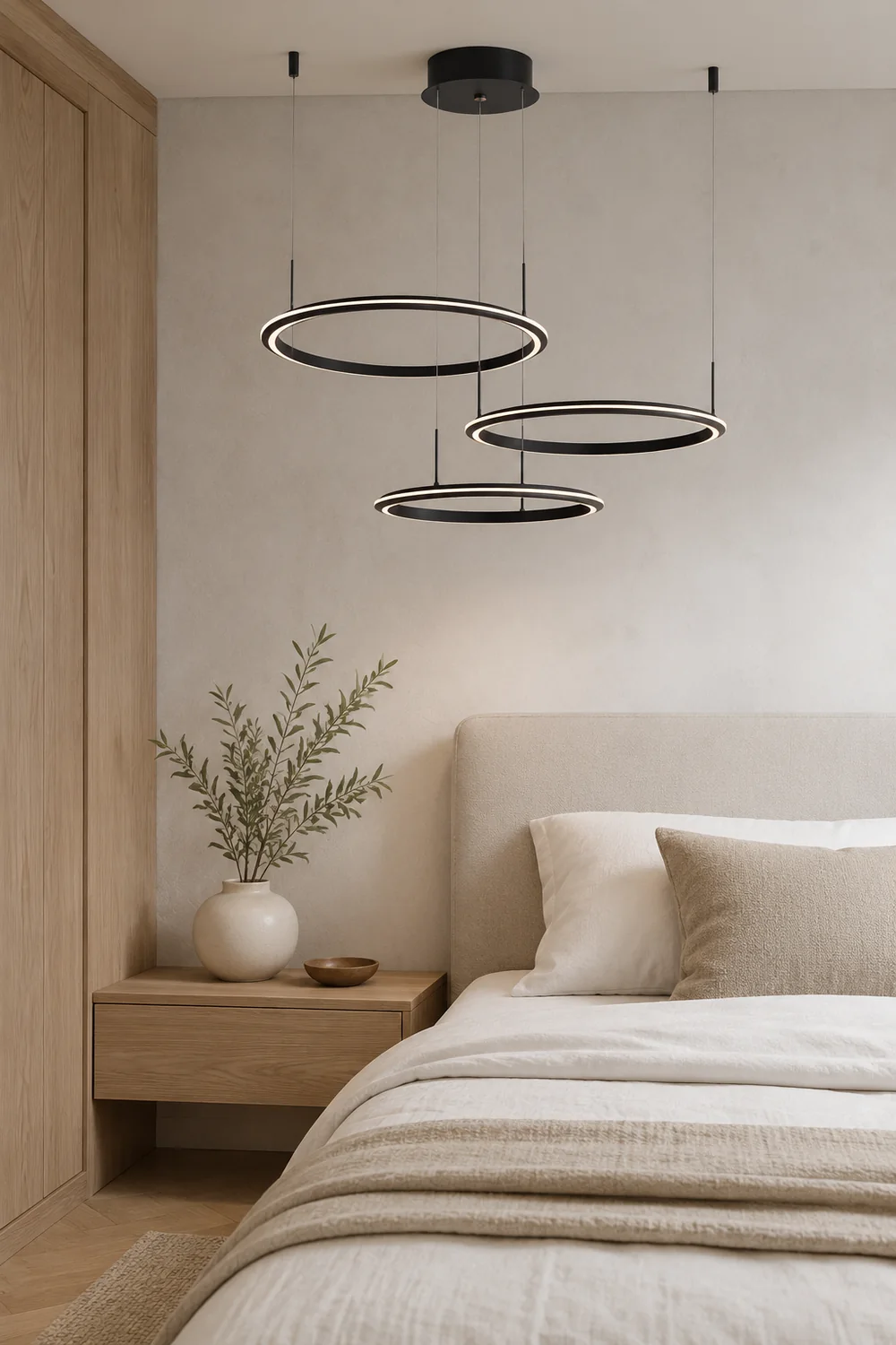 Arisha Minimalist Ring Metal Pendant Light, Black - Lumpaz