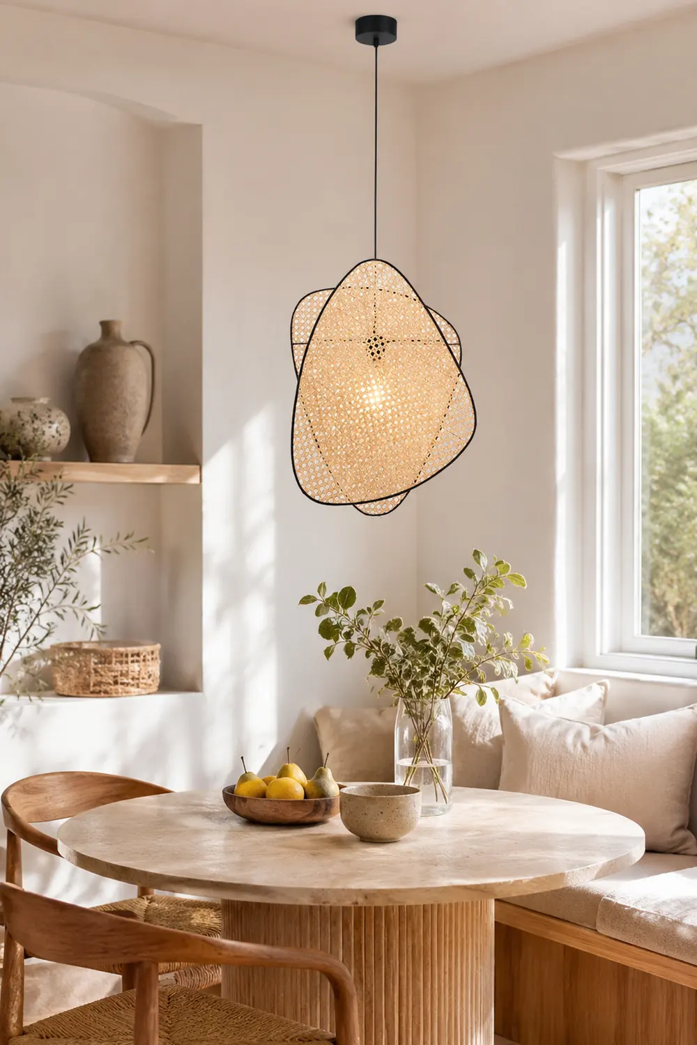 Ritta Wabi Sabi Rattan Pendant Light, Willow weave - Lumpaz