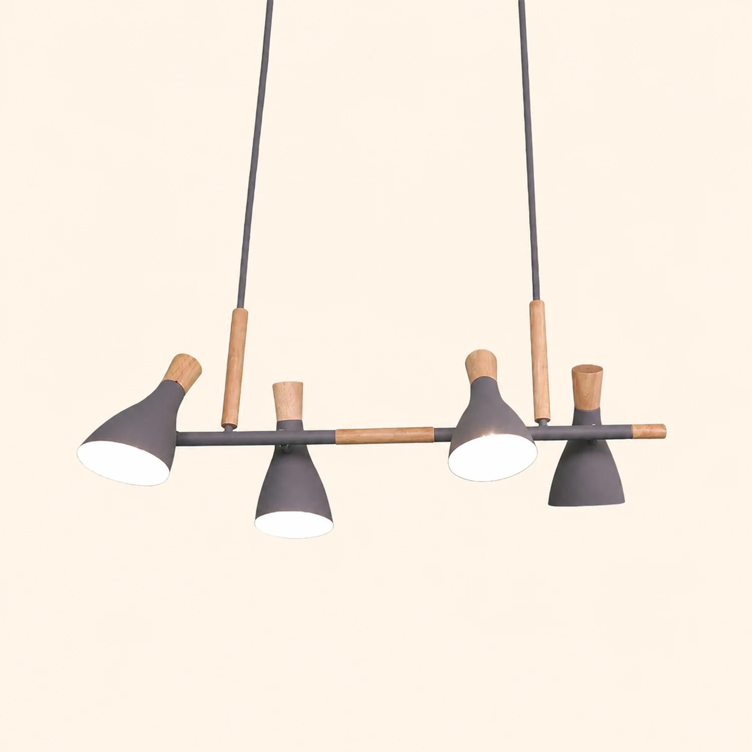 Morandi Nordic Multi Rope Wood Pendant Light, White/Green/Gray - Lumpaz