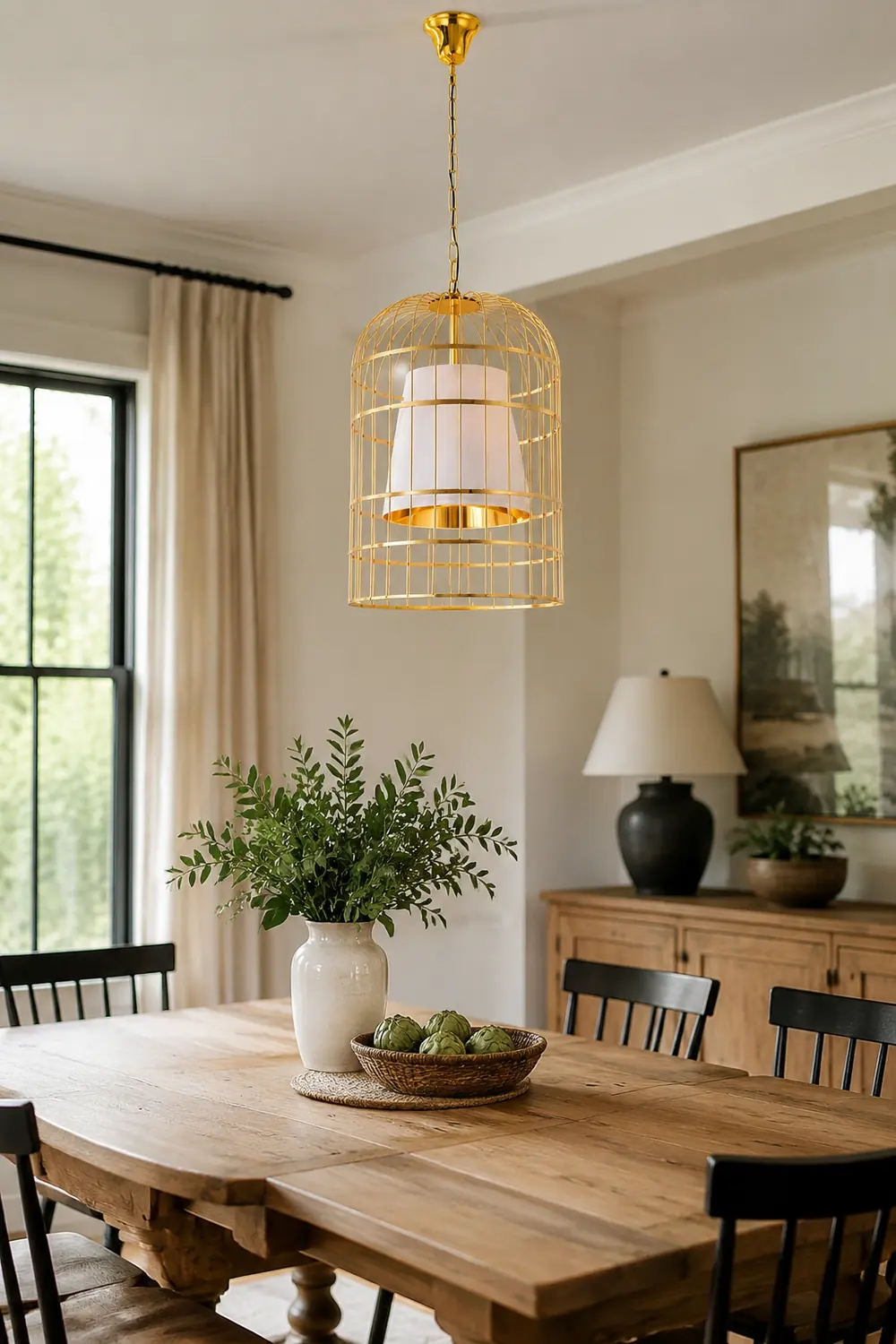 Alessio Vintage Bird Cage Metal Pendant Light - Lumpaz