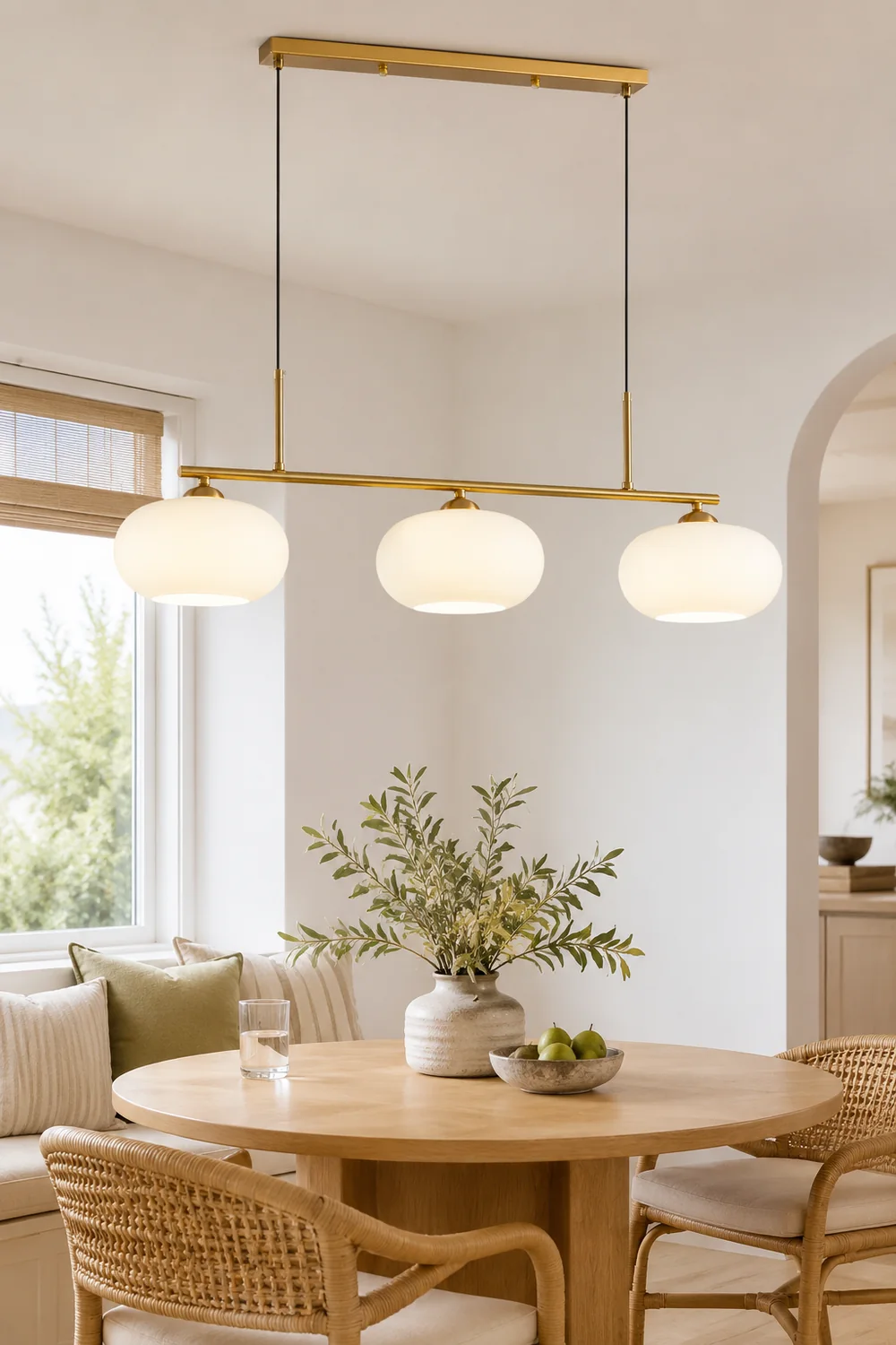 Hailie Cream Cluster Pendant Light, 3 Heads - Lumpaz