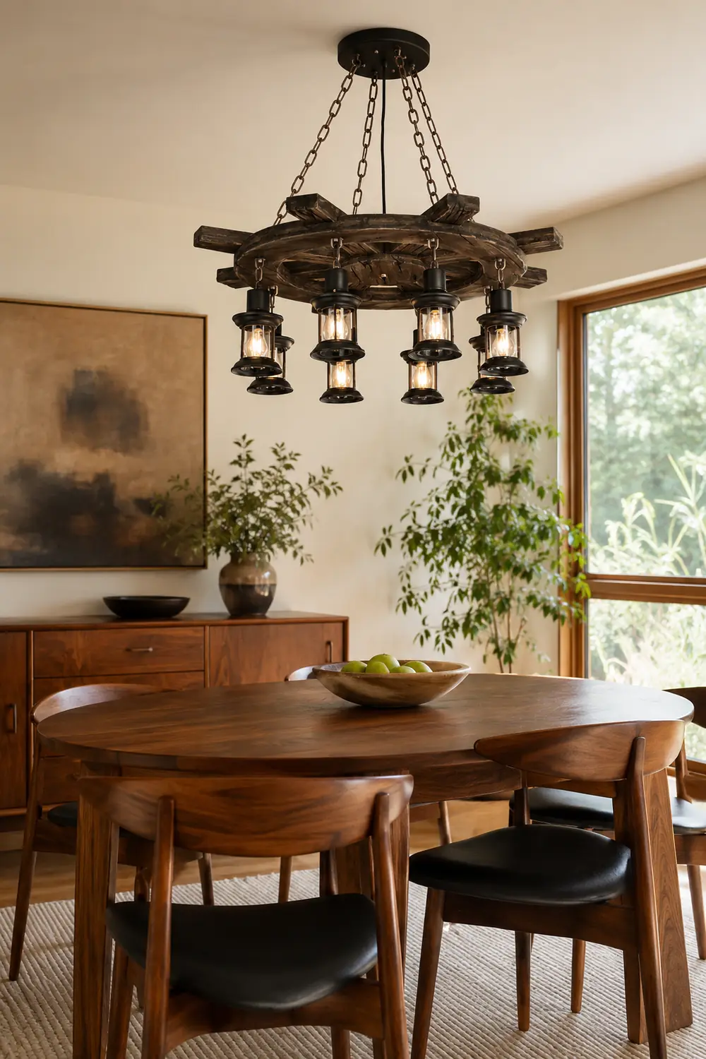 Austin Retro Rudder Metal & Wood Pendant Light, 8 Heads - Lumpaz