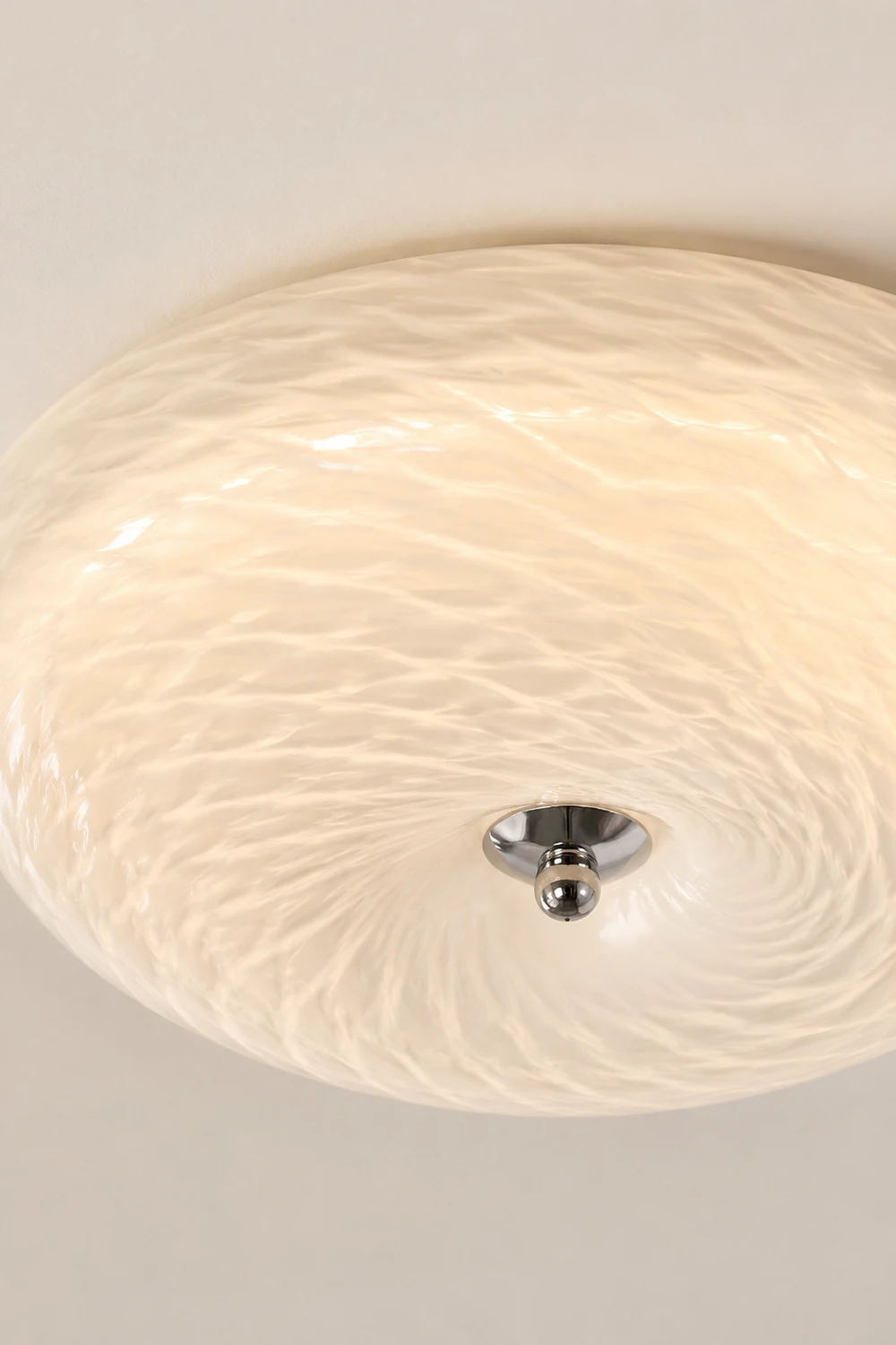 Hailie Design Circle LED Ceiling Light Metal/Glass White Bedroom/Living Room - Lumpaz