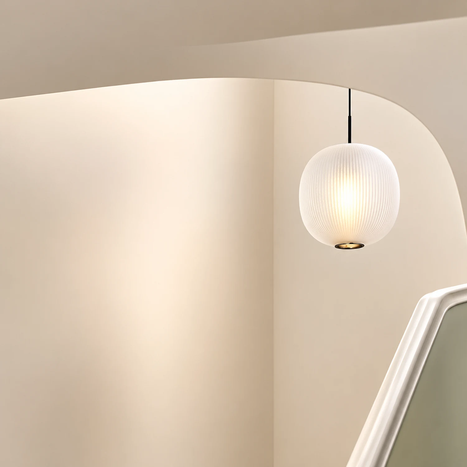 Hailie Frosted Glass Cylinder Pendant Light, Sandy White/Gray, Metal/Glass - Lumpaz
