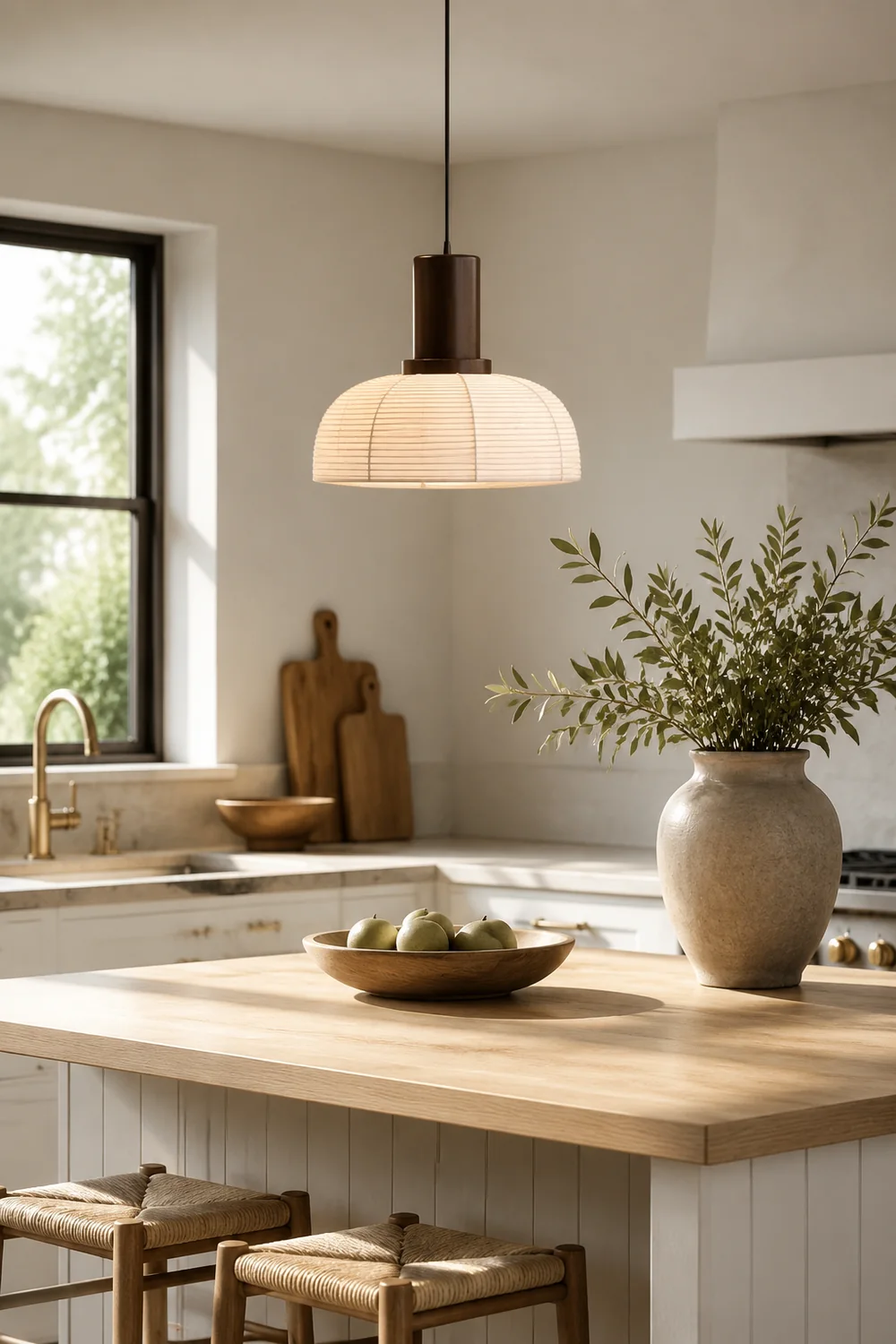 Ozawa Retro Fabric & Metal Pendant Light, 2 Style - Lumpaz