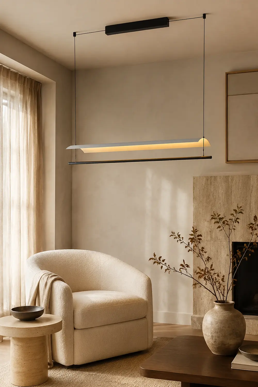 Edge Minimalist Linear Metal Pendant Light - Lumpaz