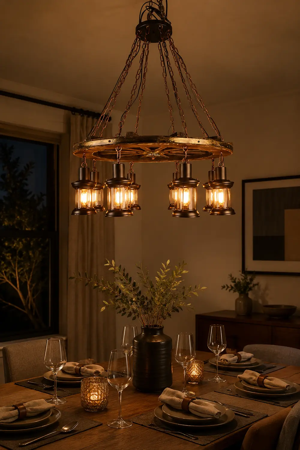 Austin Vintage Rudder Metal/Wood Pendant Light, Walnut - Lumpaz