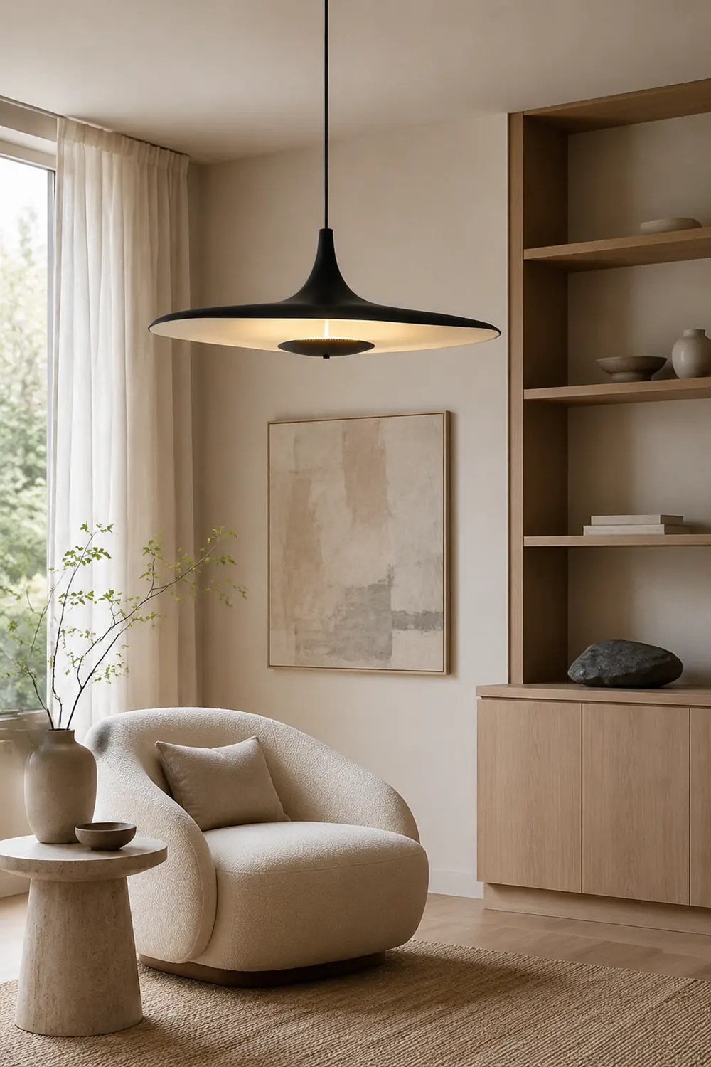 Carins Modern Minimalist ResinCreative Pendant Light, Black/White - Lumpaz