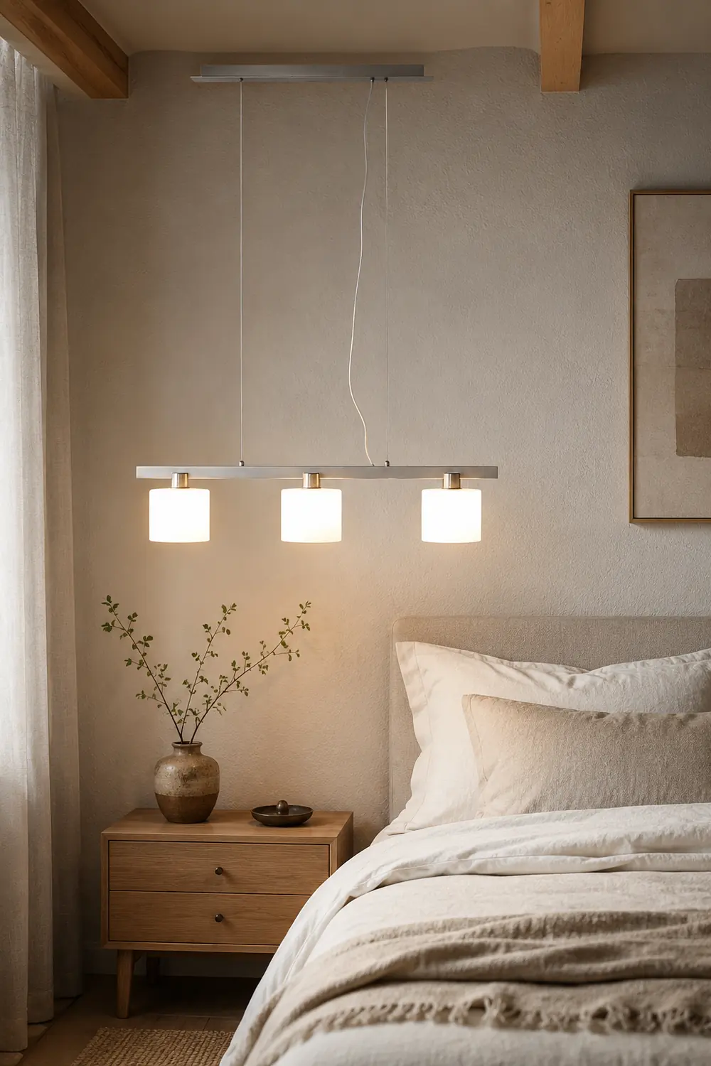 Zaid White Cluster Pendant Light, 3 Heads, Metal/Glass - Lumpaz