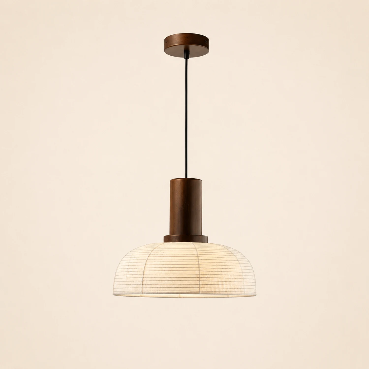 Ozawa Retro Fabric & Metal Pendant Light, 2 Style - Lumpaz