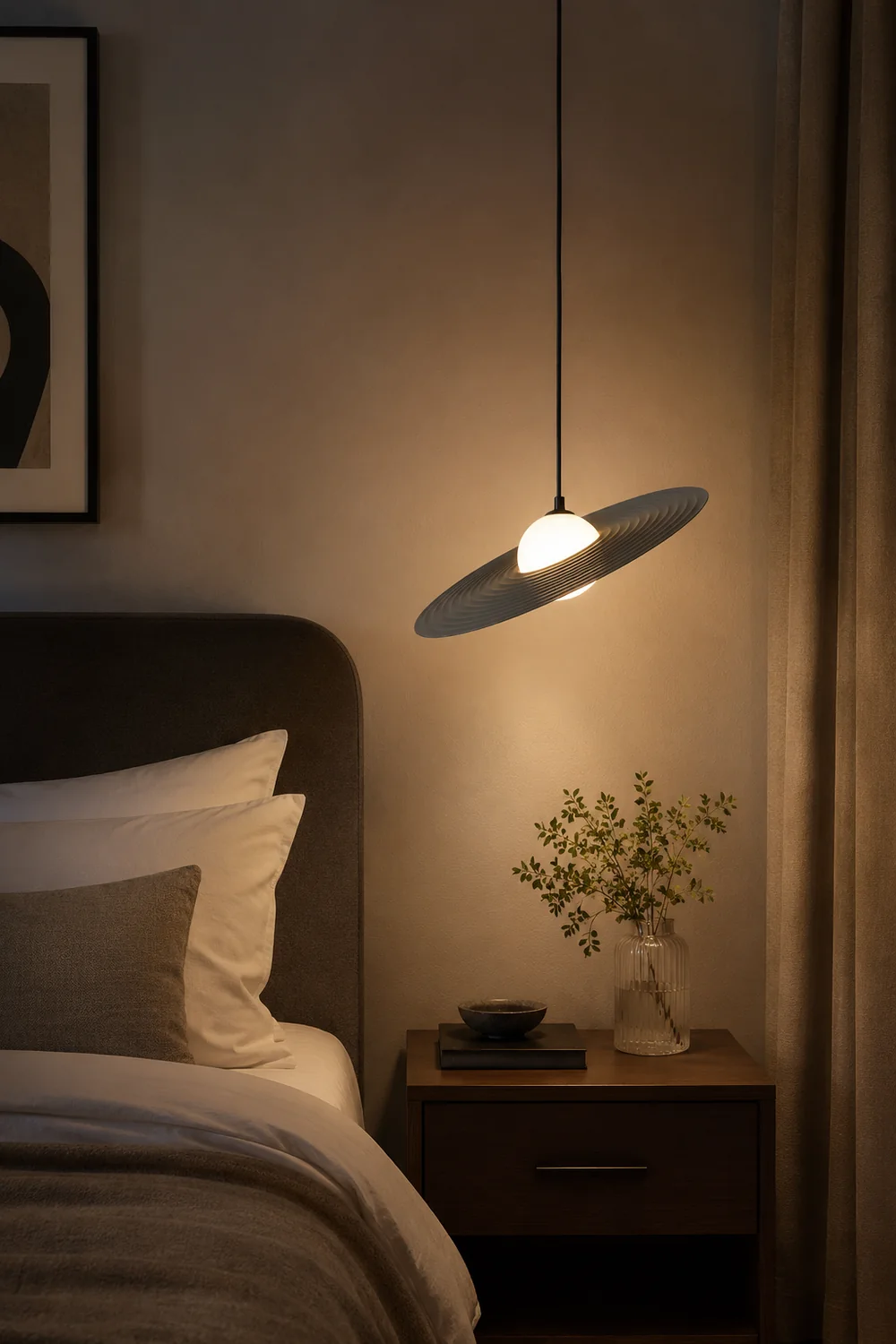 Cairns Minimalist Star Ring Metal Pendant Light,Black/White - Lumpaz