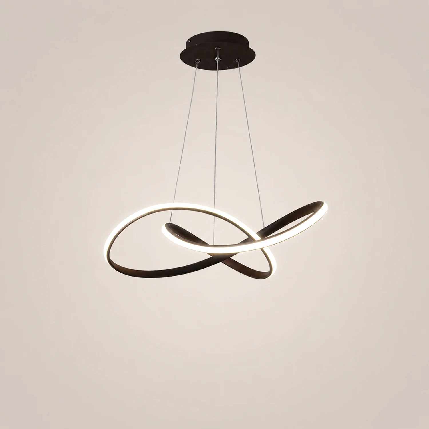 Modern Led Pendant Light, Black/White, Living Room/Bedroom - Lumpaz