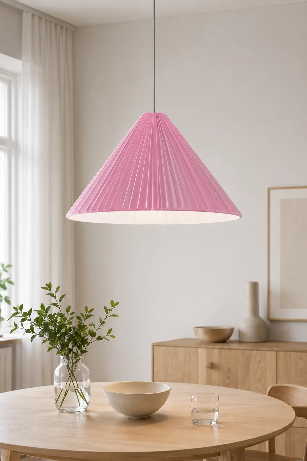 Cairns Modern Nordic Triangle Metal/Resin Pendant Light, White/Pink/Blue - Lumpaz
