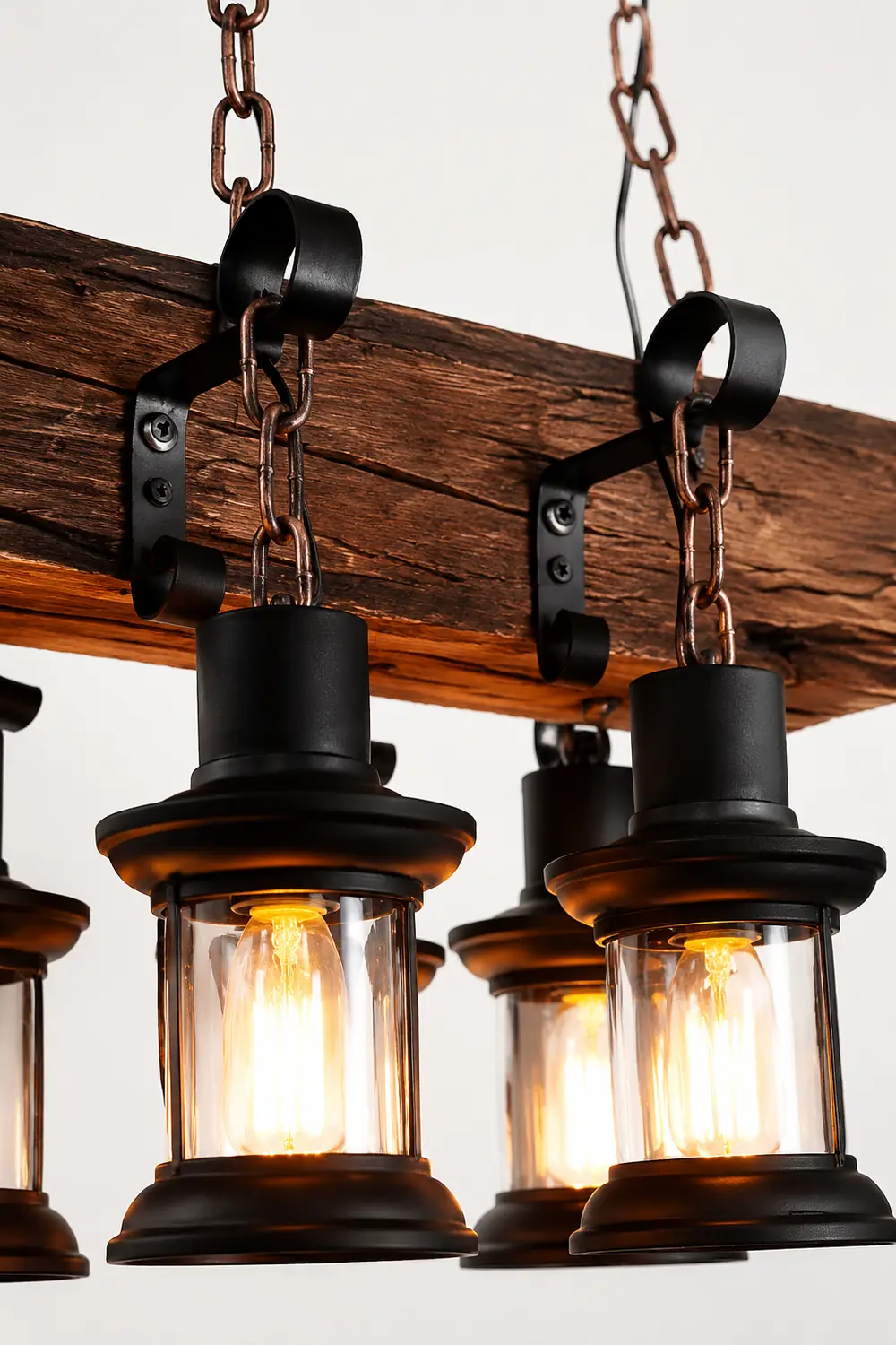 Austin Retro Rectangular Metal/Wood Lantern Pendant Light - Lumpaz