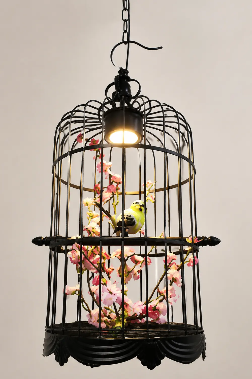 Cooley Art Deco Birdcage Metal Pendant Light, Black - Lumpaz