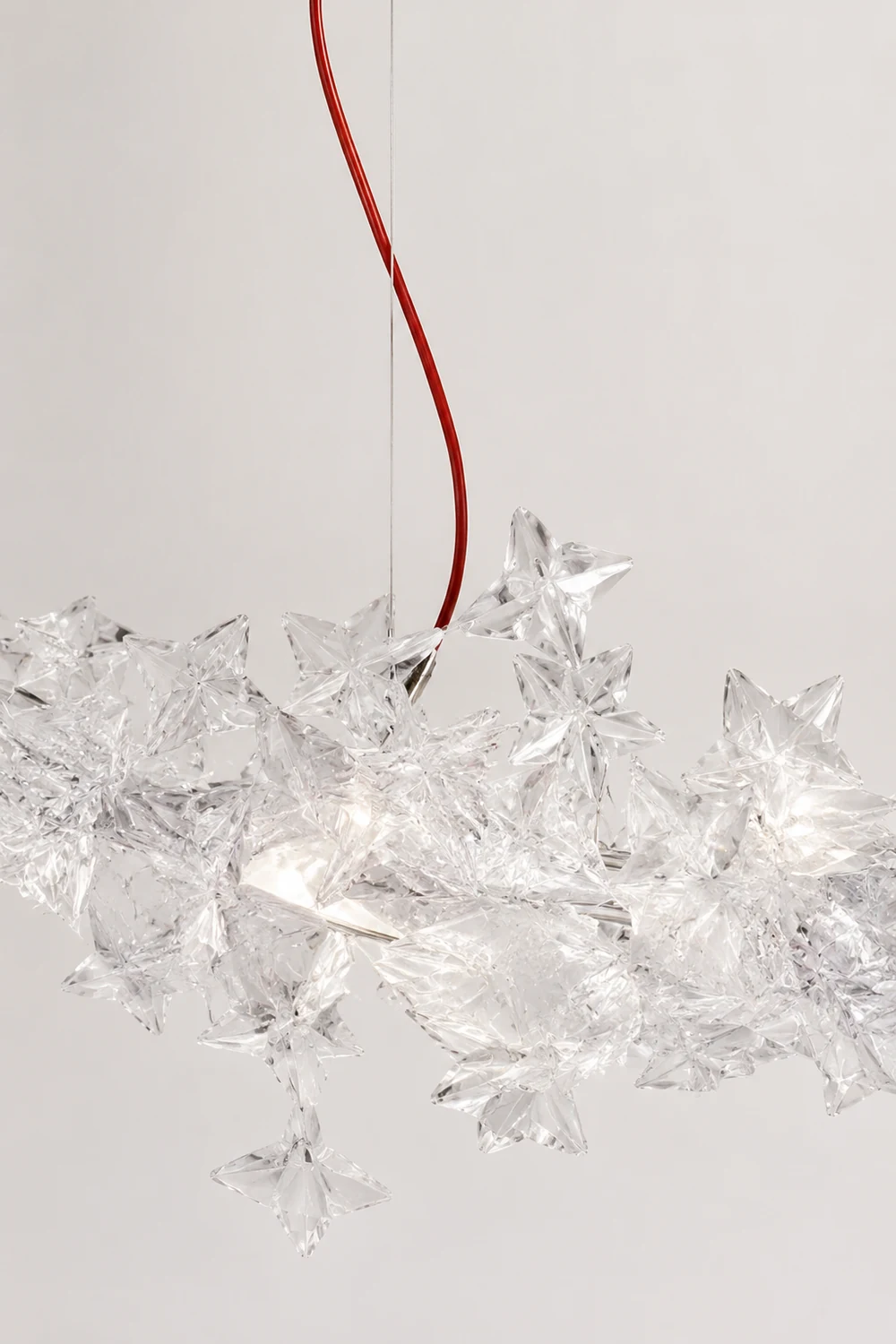 Ophelia Luxury Star Acrylic Pendant Light, Living Room, Silver - Lumpaz