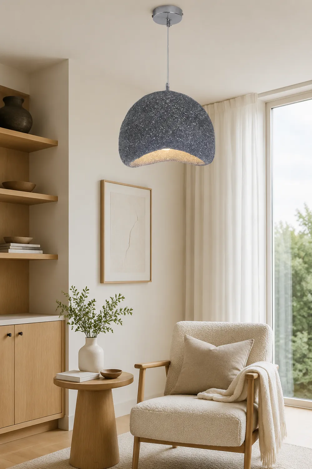 Byers Wabi Sabi Bread Shape Resin Pendant Light,  2 Color - Lumpaz
