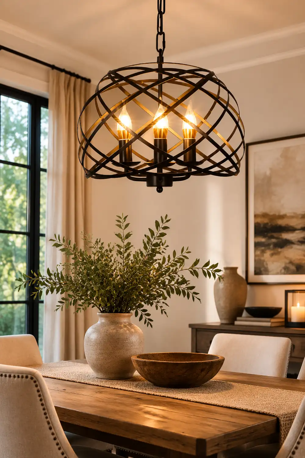 Alessio Vintage Retro Stylish Open Cage Candle Chandelier - Lumpaz