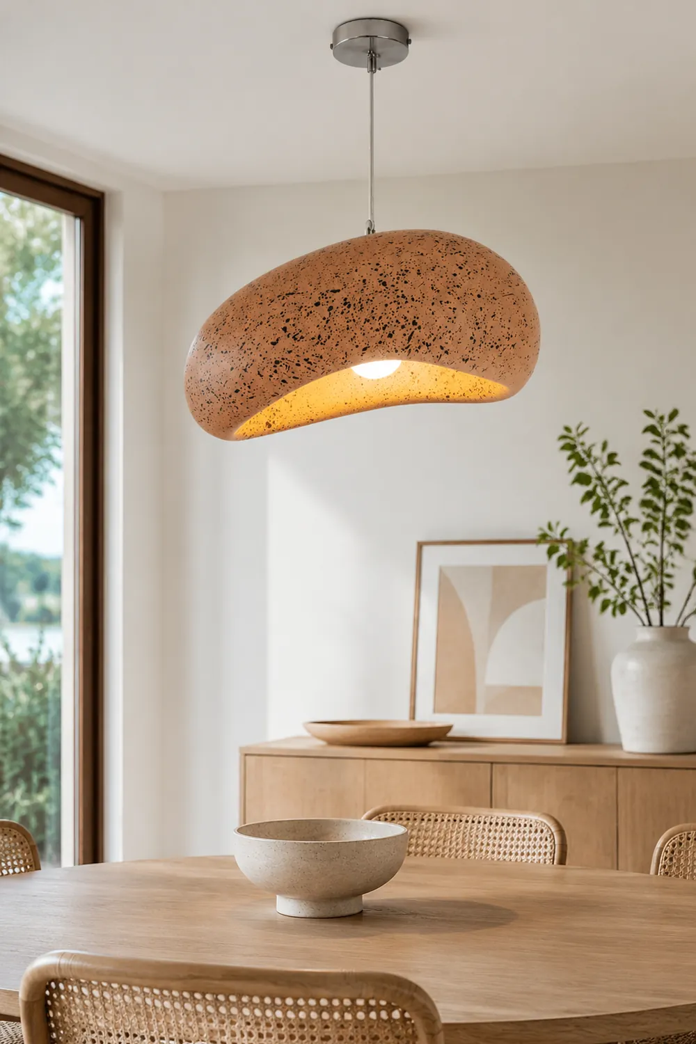 Byers Wabi Sabi Bread Shape Resin Pendant Light, 4 Color - Lumpaz