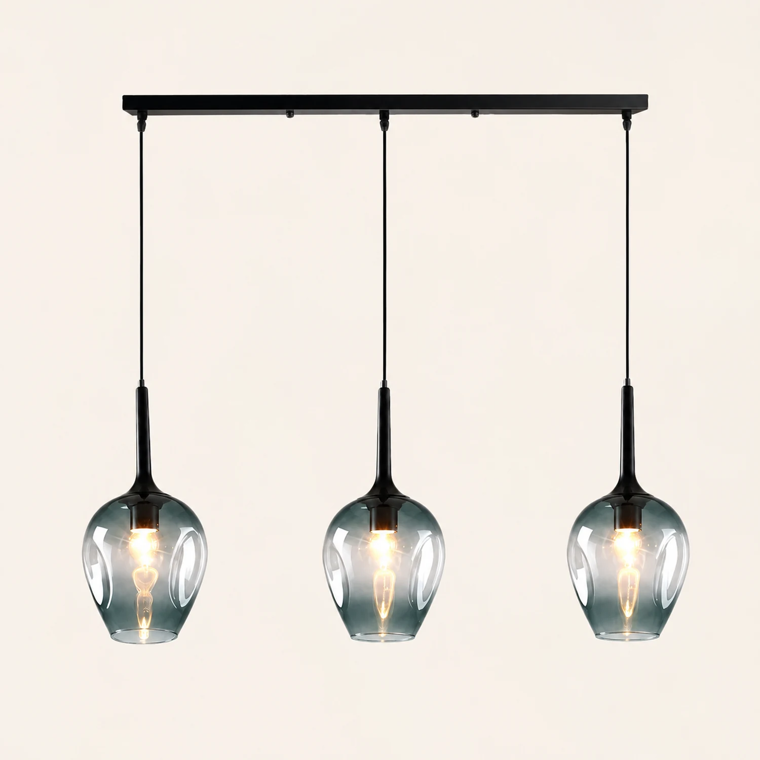 Hailie Modern Globo Glass Pendant Lignt, Clear/Amber/Blue/Gray/Smoke/Gray - Lumpaz