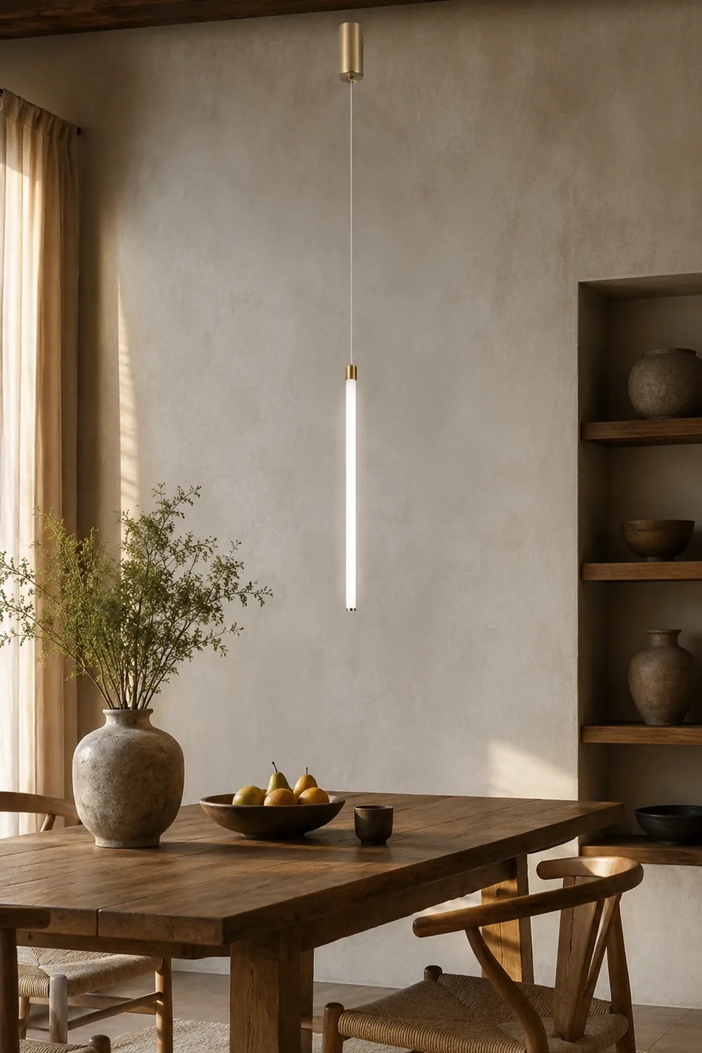 Edge Pendant Light Linear Modern/Minimalist, Acrylic, White, Living Room - Lumpaz