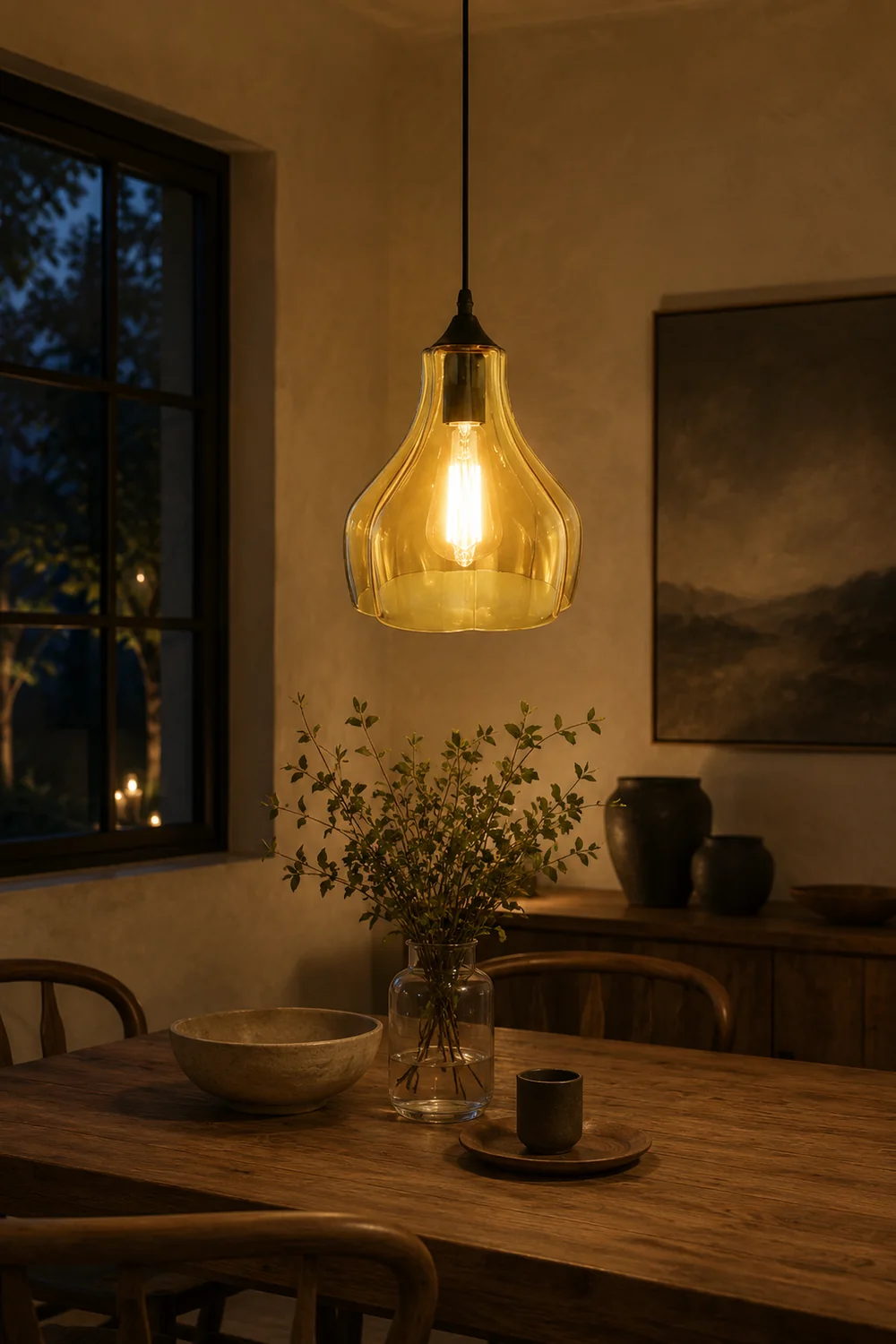 Morandi Contemporary Pendant Light, Clear/Yellow/Green - Lumpaz