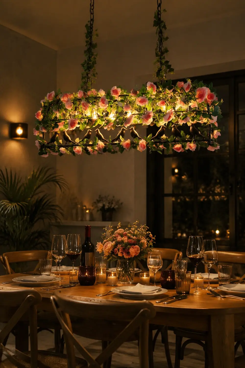 Alessio Vintage Rustic Flourishing Blossom Metal Pendant Light - Lumpaz