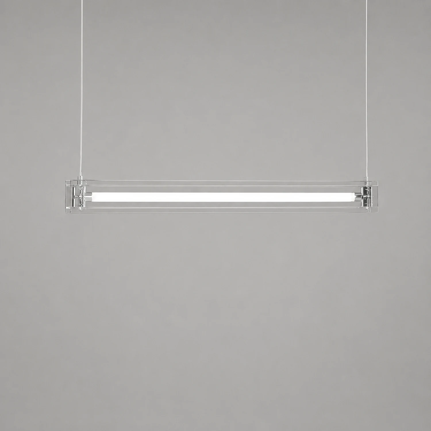 Edge Minimalist Linear Metal Pendant Light,White - Lumpaz