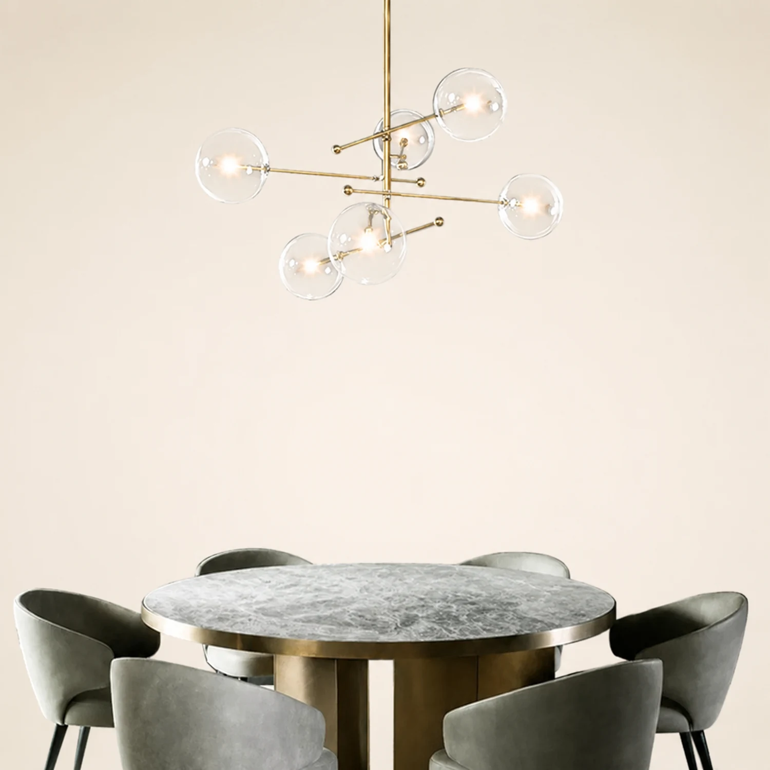 Valentina Modern Bubble  Pendant Light, Gold - Lumpaz