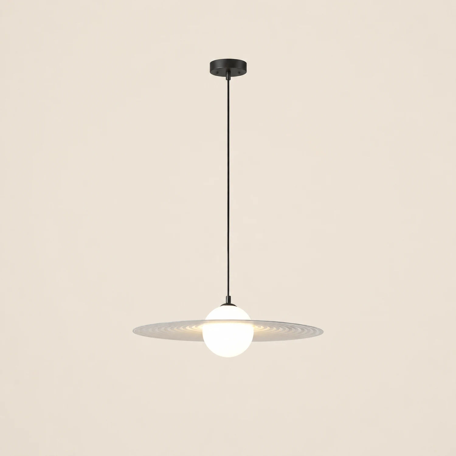 Cairns Minimalist Star Ring Metal Pendant Light,Black/White - Lumpaz