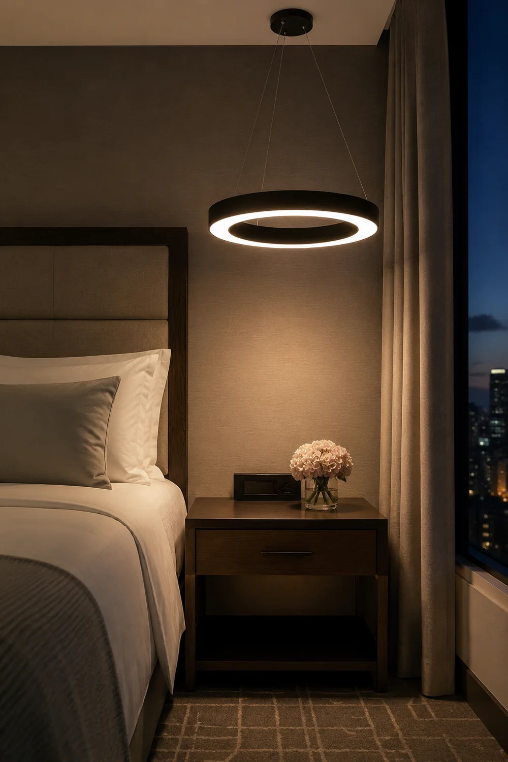 Arisha Minimalist Ring Acrylic Pendant Light Bedroom/Living Room - Lumpaz