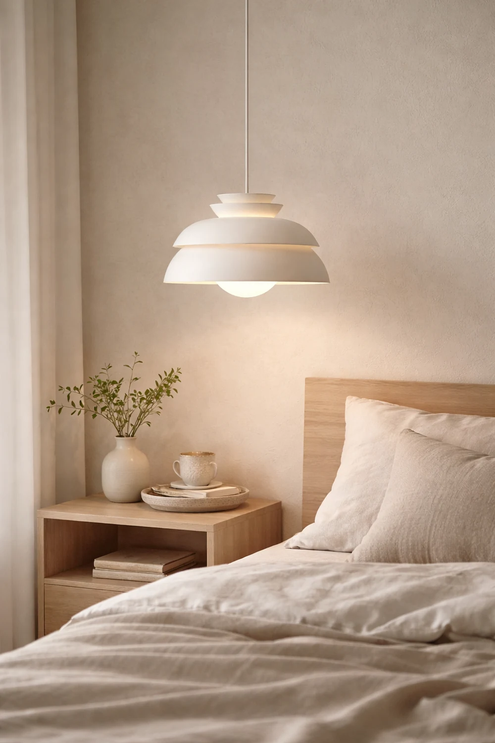 Morandi Modern White Pendant Light, Metal - Lumpaz