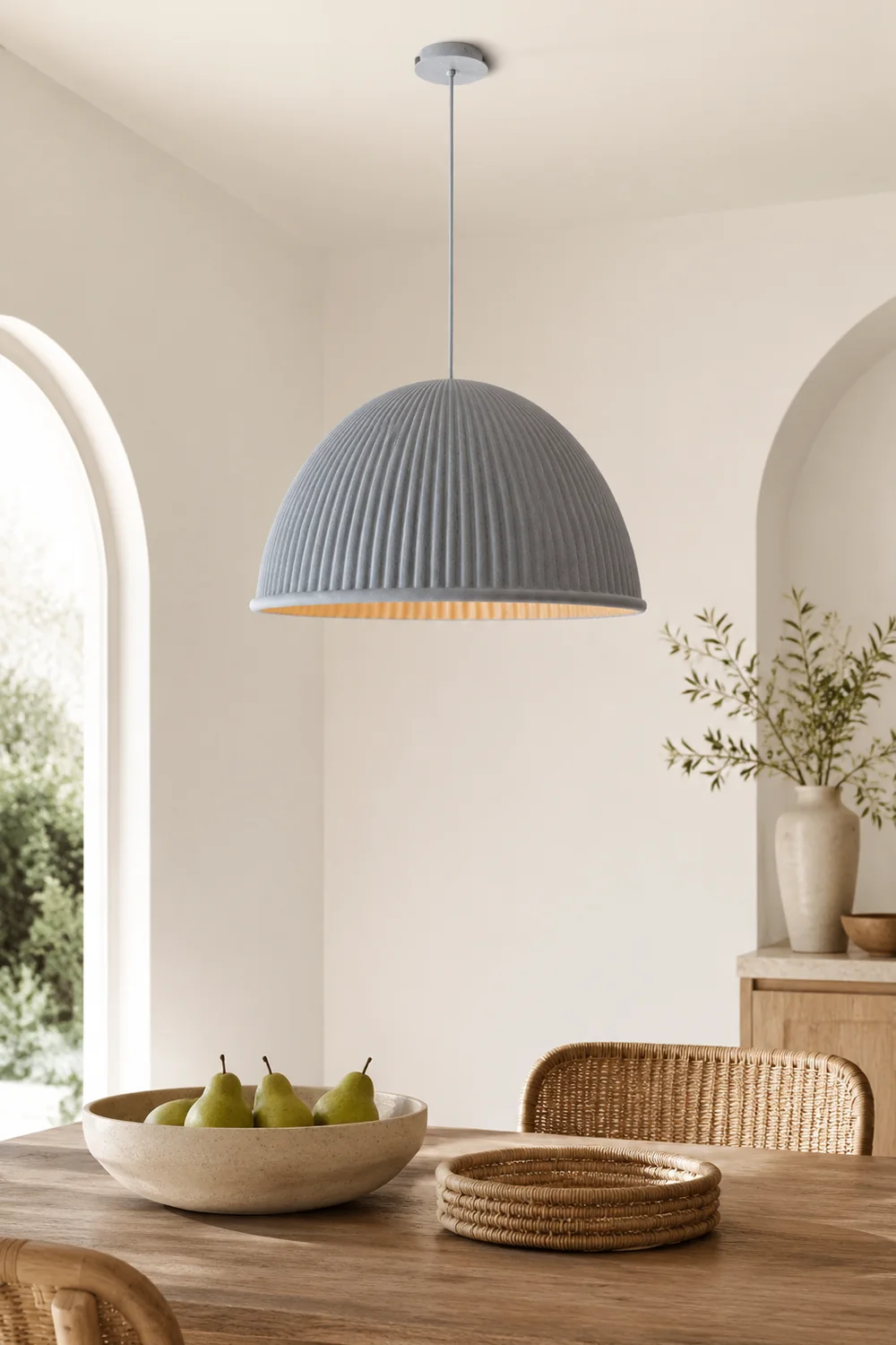 Morandi Modern Semi Resin Pendant Light, Gray/Black/White - Lumpaz