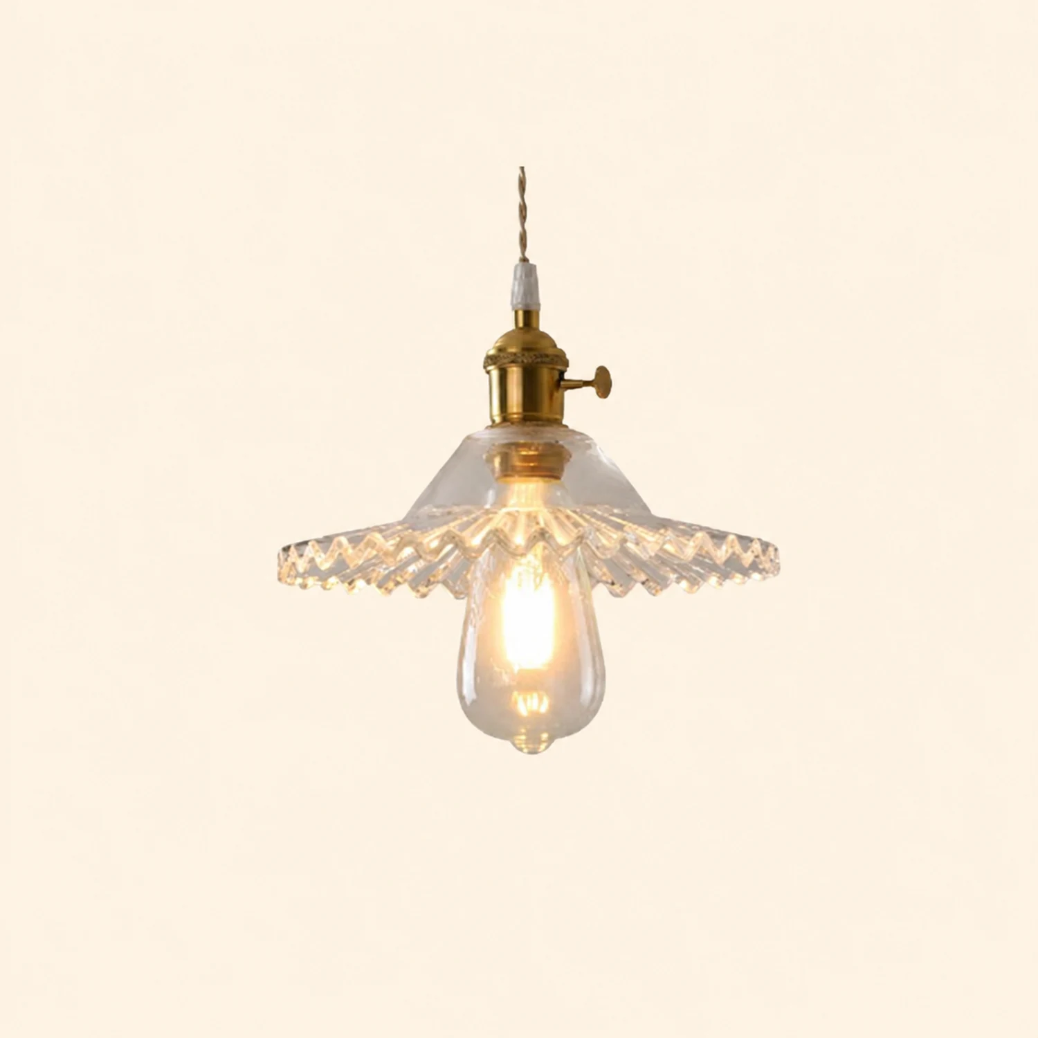 Hailie Art Deco Blown Brass & Glass Pendant Light, 7 Styles - Lumpaz