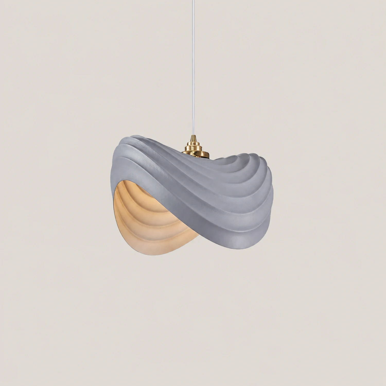 Renée Wabi-Sabi Minimalisme Ripple Pendant Light, Resin&Metal - Lumpaz