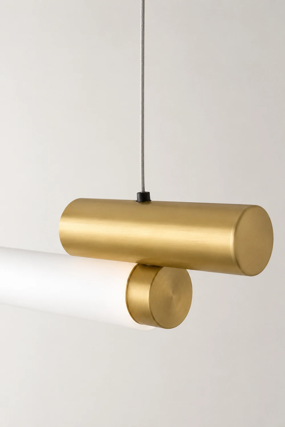 Edge Minimalist Linear Aluminium/PVC Pendant Light, Gold - Lumpaz