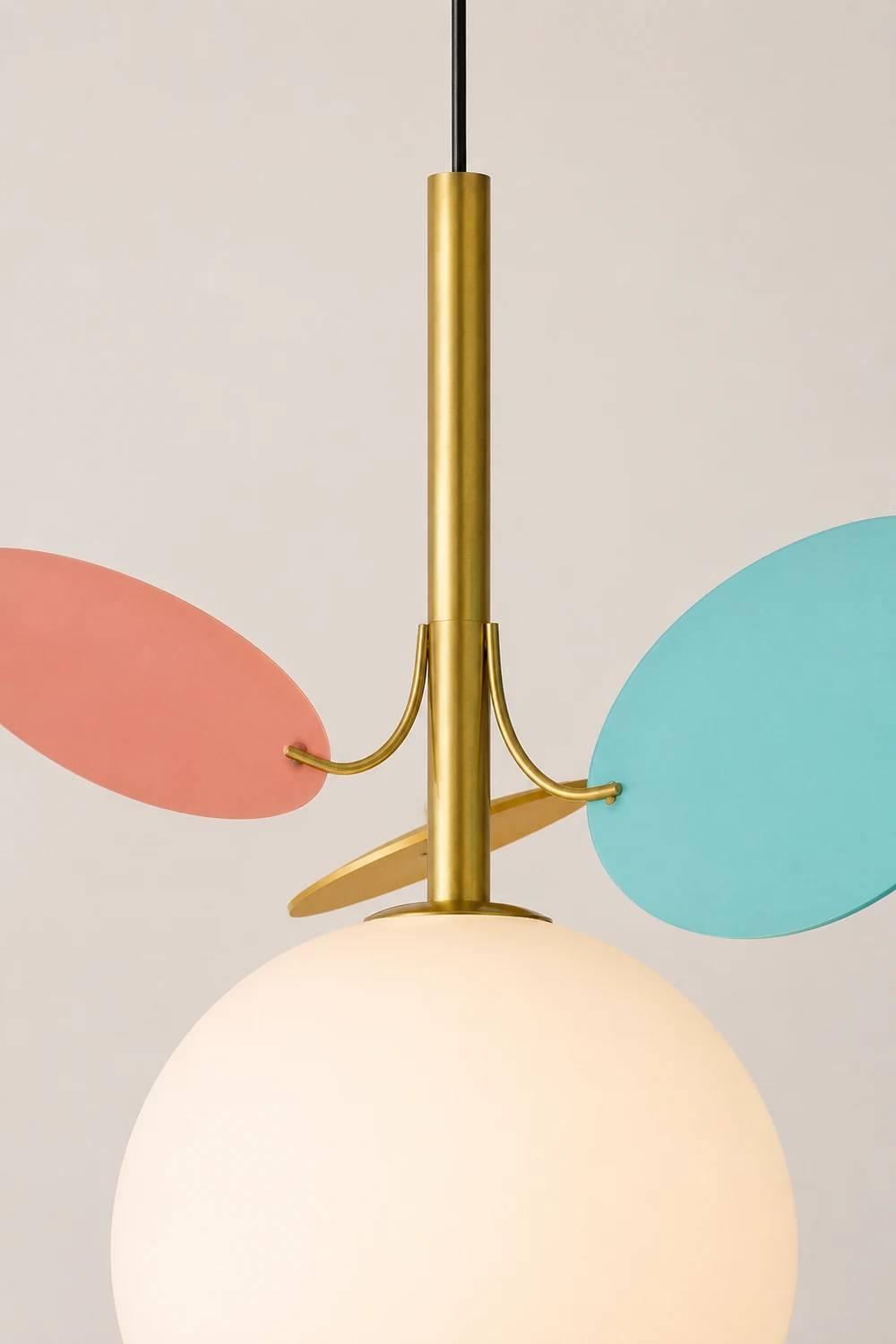 Jevon Art Deco Globe Pendant Light, Multi-Color/White, Metal/Glass - Lumpaz
